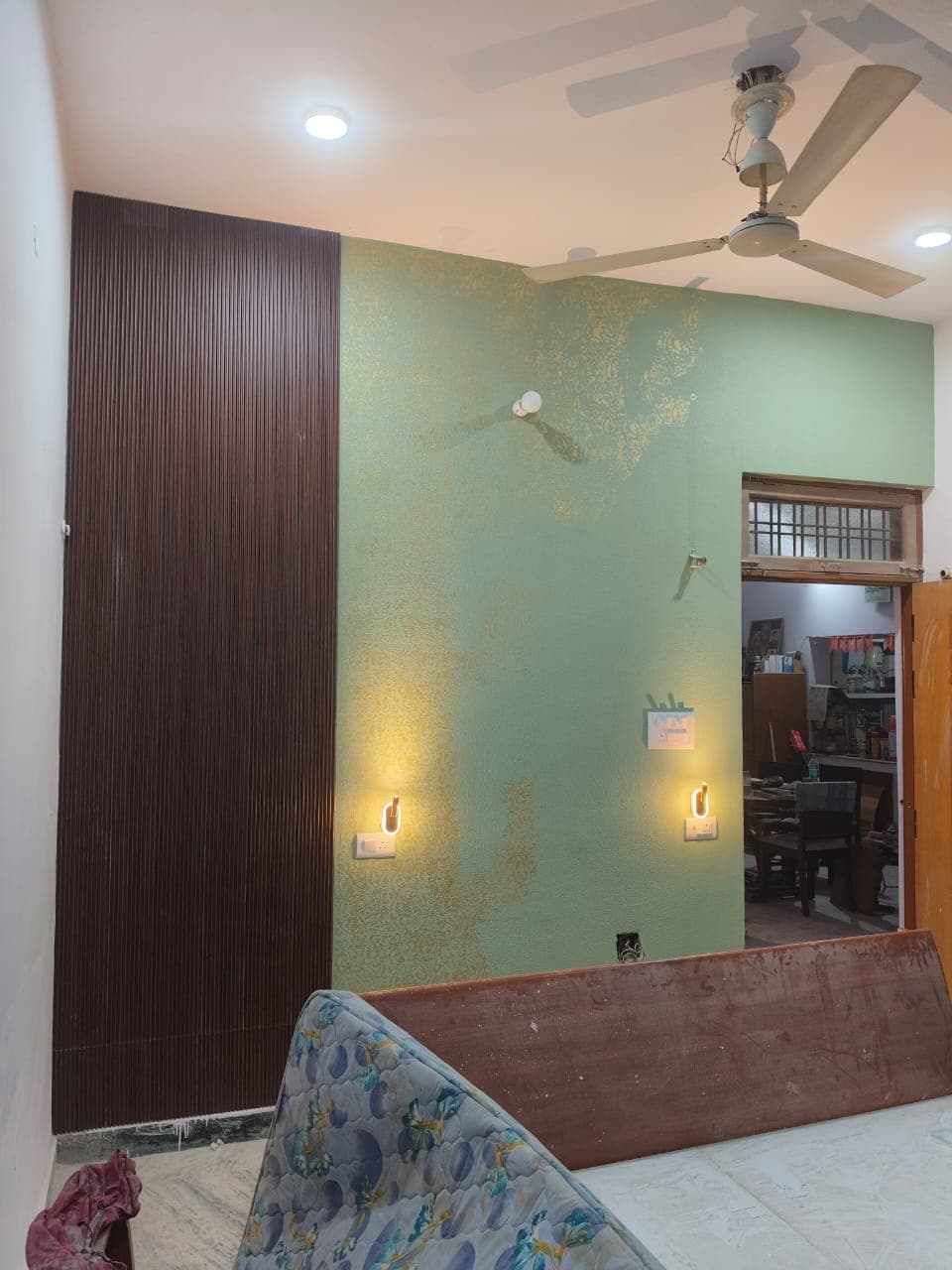 Interior texture work on wall